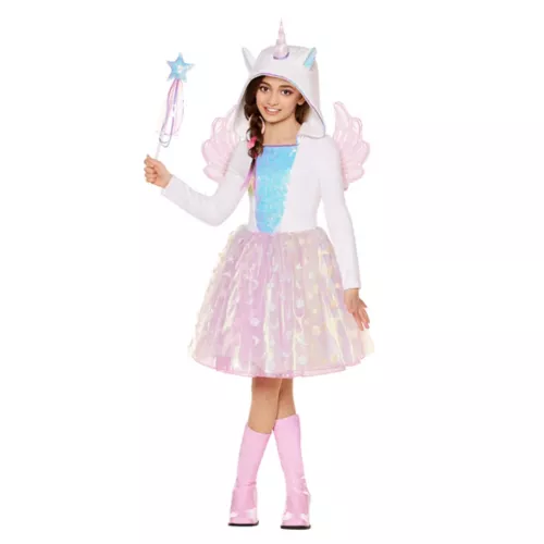 Kids White Unicorn Dress Costume