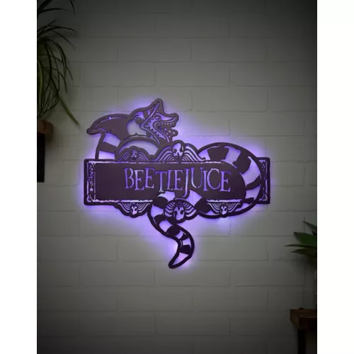 Beetlejuice Sandworm LED Light-Up Sign