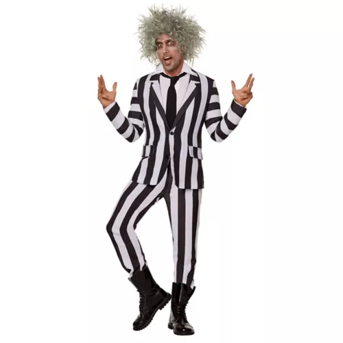 Adult Beetlejuice Striped Suit
