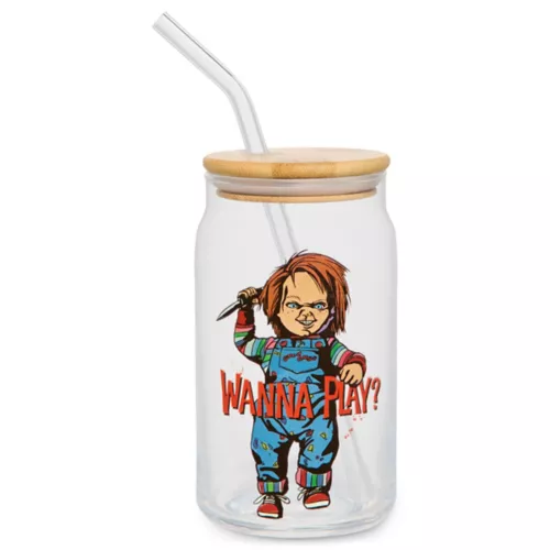 Chucky Wanna Play Glass Cup with Straw - 26 oz.
