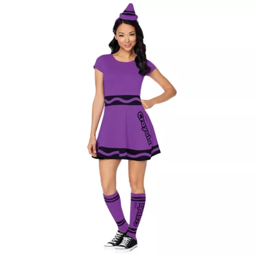Adult Vivid Violet Crayon Dress Costume - Crayola