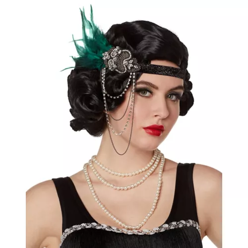 \'20s Beaded Feather Headband