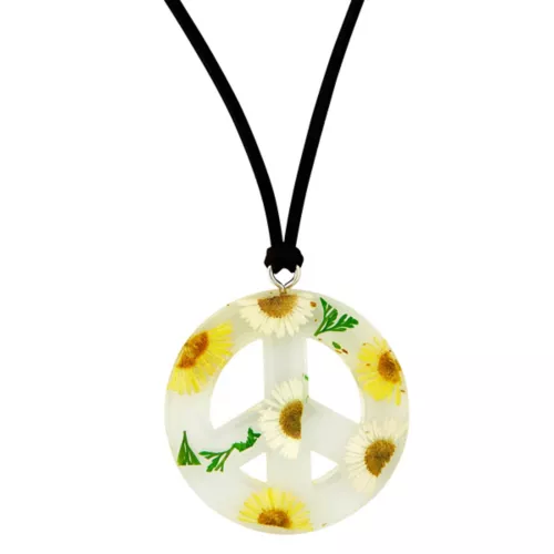 \'60s Sunflower Peace Necklace