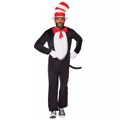 Adult Cat in the Hat One Piece Costume - Dr. Seuss