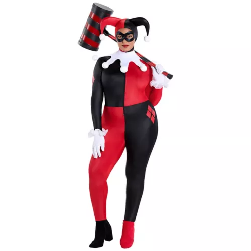 Adult Harley Quinn Plus Size Catsuit Costume - DC Villains