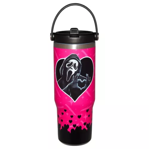 Ghost Face Heart Travel Tumbler with Handle - 30 oz.