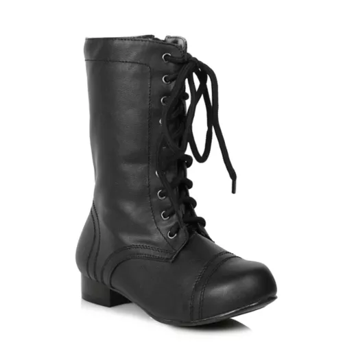 Kids Black Combat Boots