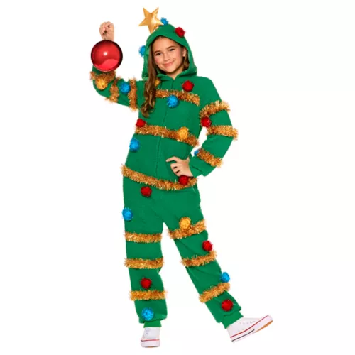 Kids Christmas Tree Jumpsuit Costume