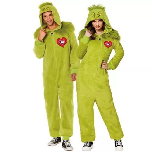 Adult The Grinch Jumpsuit Costume - Dr. Seuss