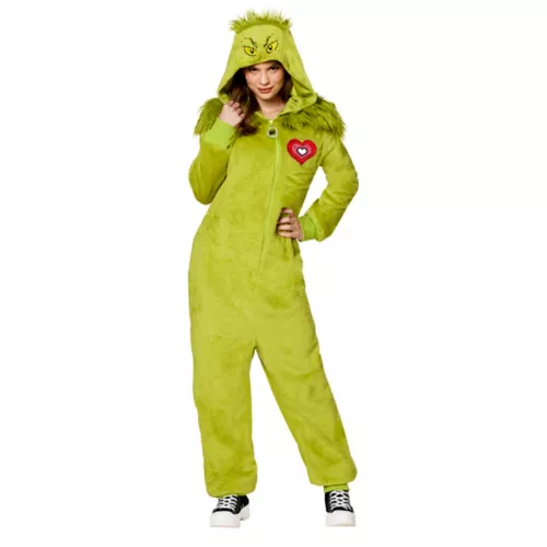 Adult The Grinch Jumpsuit Costume - Dr. Seuss
