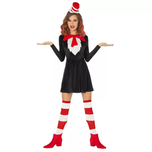 Adult Cat in the Hat Dress Plus Size Costume – Dr. Seuss 3 Adult Cat in the Hat Dress Plus Size Costume – Dr. Seuss