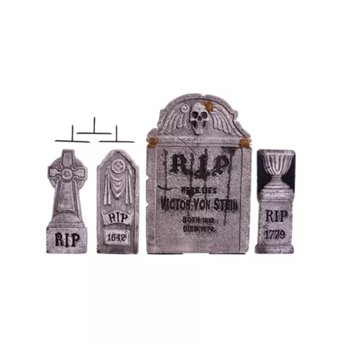 Multi-Pack Tombstone Decorations - 4 Pack