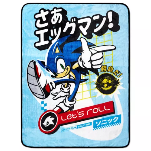 Sonic the Hedgehog Let's Roll Fleece Blanket 3 Sonic the Hedgehog Let\'s Roll Fleece Blanket