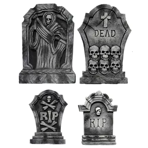 Multi-Pack Skull Tombstones - 4 Pack