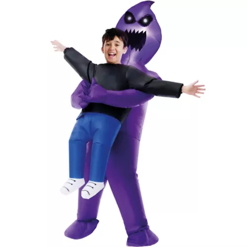 Kids Light-Up Purple Ghoul Pick-Me-Up Inflatable Costume