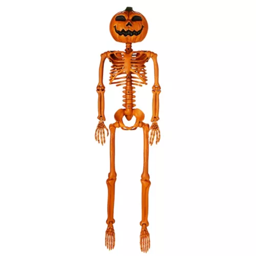 3 Ft Rotten Pumpkin Skeleton Hanging Prop