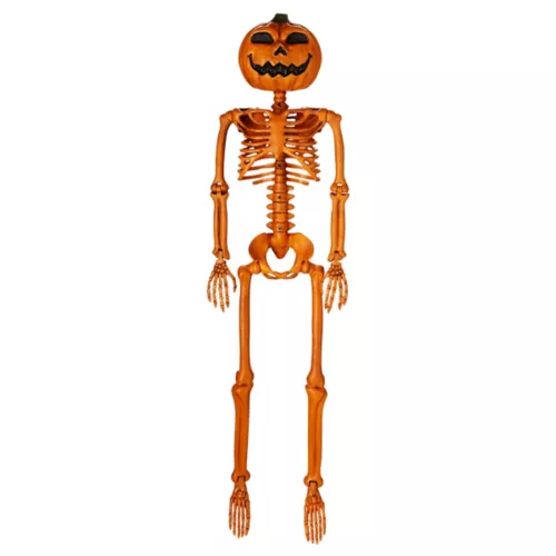 3 Ft Rotten Pumpkin Skeleton Hanging Prop 8 3 Ft Rotten Pumpkin Skeleton Hanging Prop