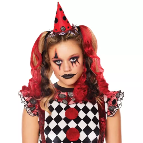 Red and Black Curly Clips Hair Extensions