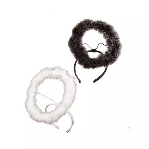 White Faux Marabou Halo