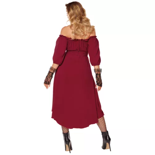 Adult Burgundy Peasant Dress