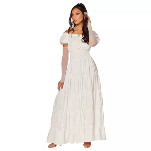 Adult White Peasant Dress