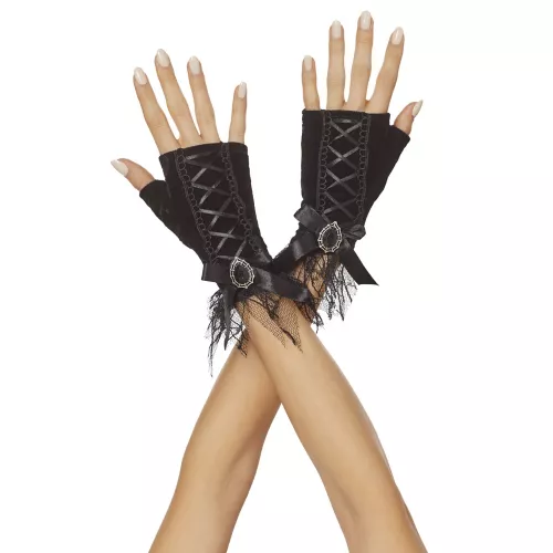 Black Velvet Witch Gloves Deluxe
