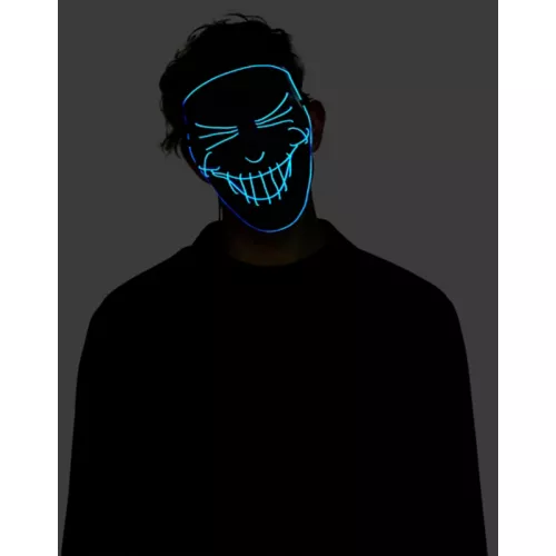 Black and Blue EL Wire Half Mask